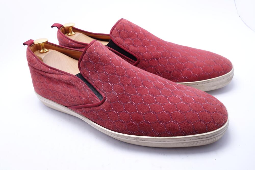 Mezlan Moneo Shoes Mens Size 12 Red Suede Slip On Casual Sneakers Made Spain